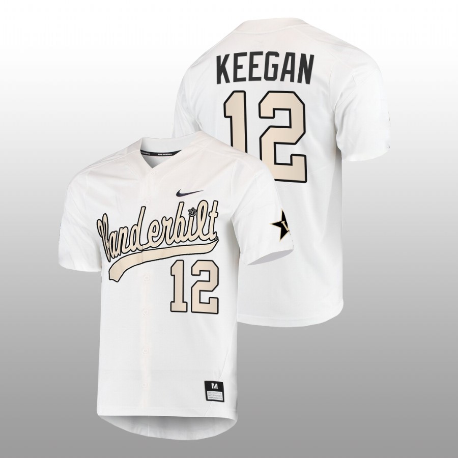 men vanderbilt commodores dominic keegan white 2022college baseball full button jersey