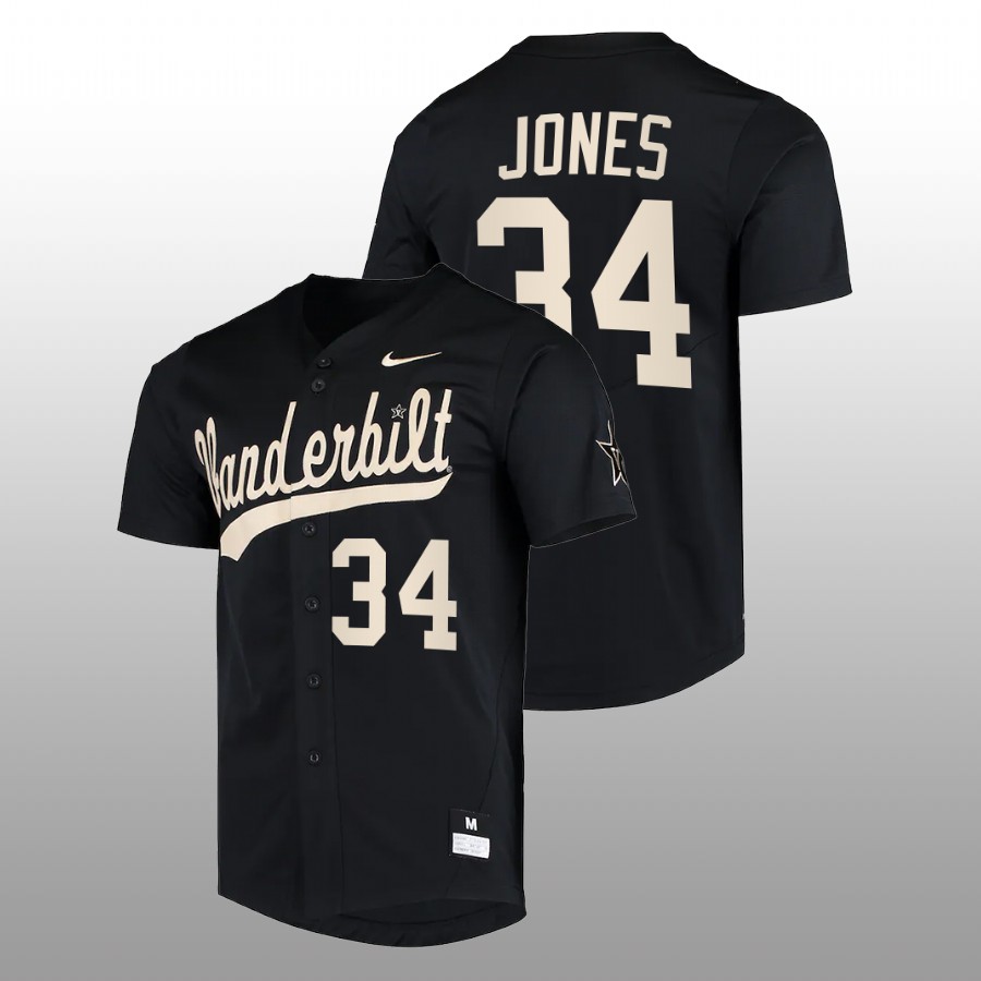 men vanderbilt commodores spencer jones black college baseball replica jersey