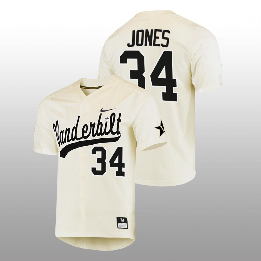 men vanderbilt commodores spencer jones cream college baseball replica jersey