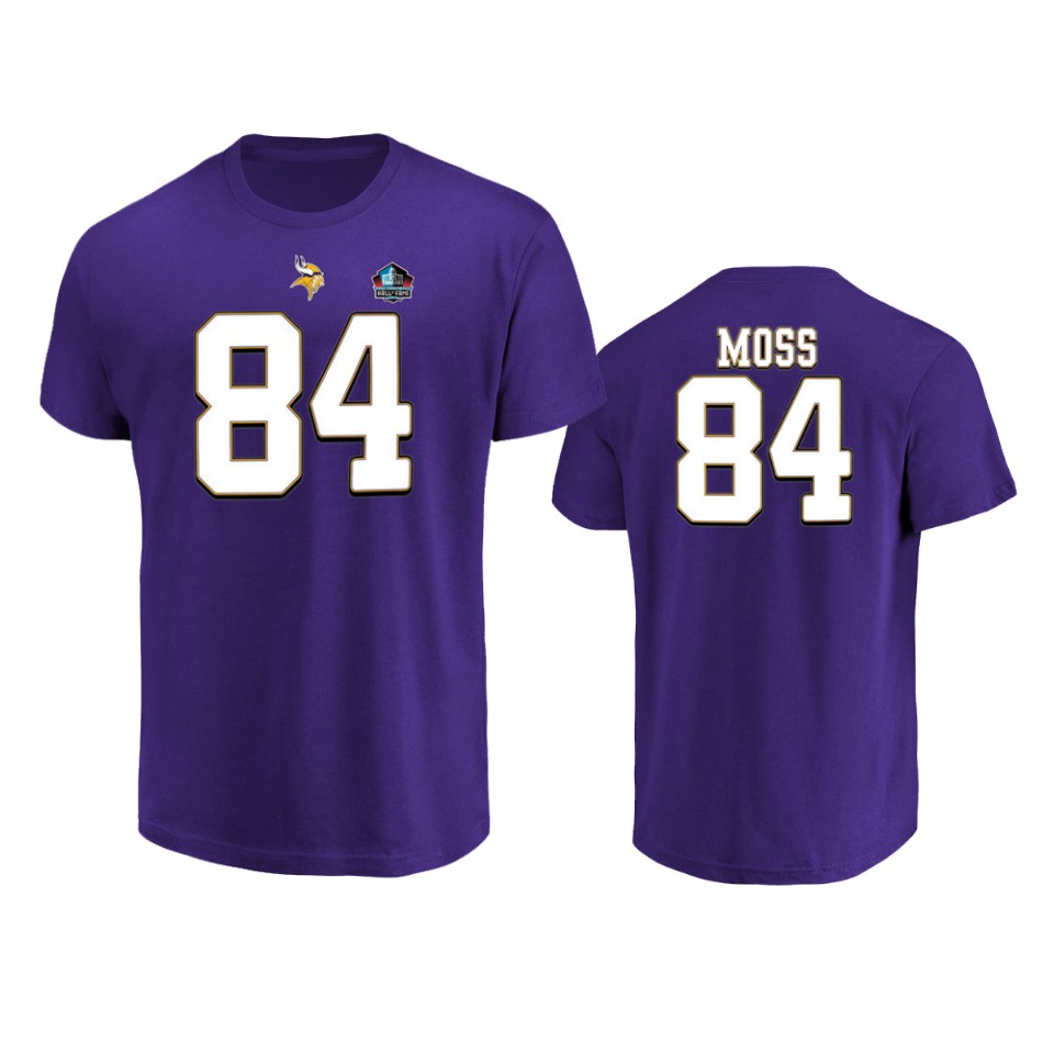 men vikings randy moss purple nfl hall of fame t shirt