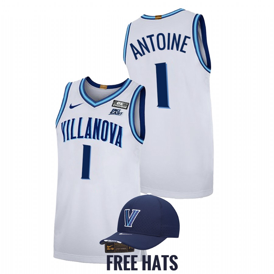 men villanova wildcats bryan antoine 2021 22 elite basketball home white jersey