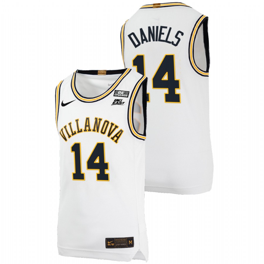 men villanova wildcats caleb daniels college basketball throwback white jersey
