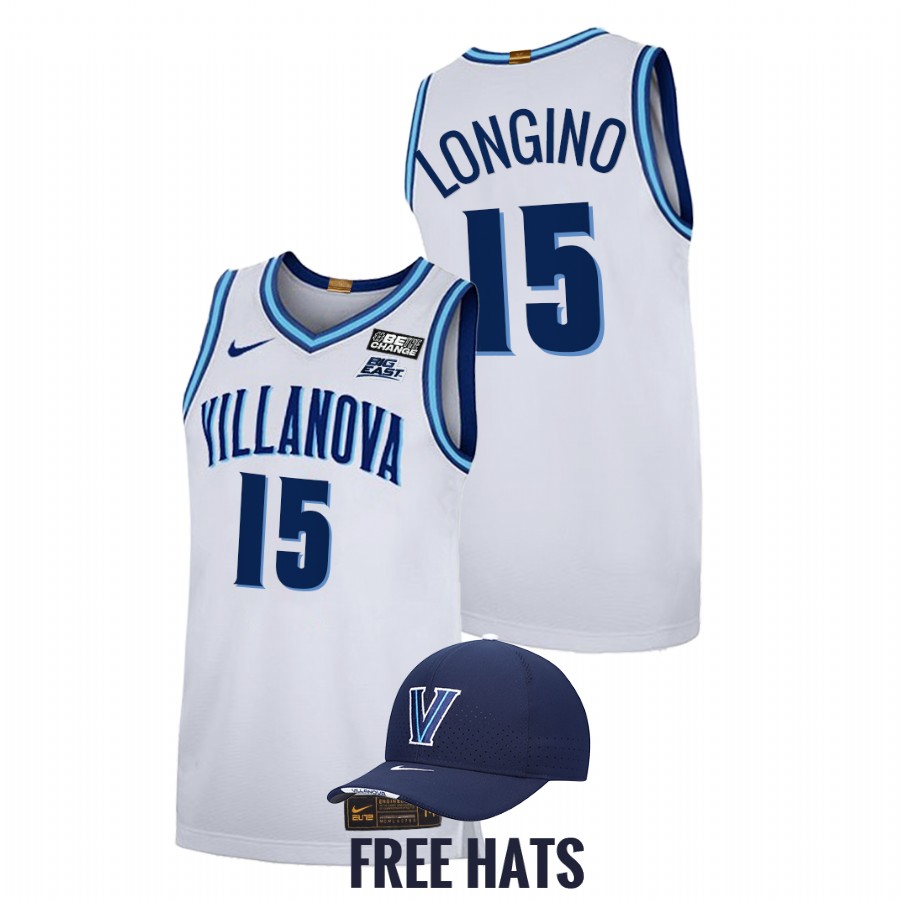 men villanova wildcats jordan longino 2021 22 elite basketball home white jersey