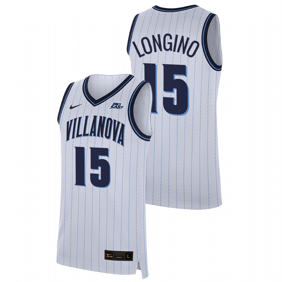 men villanova wildcats jordan longino 2021 22 home college basketball white jersey