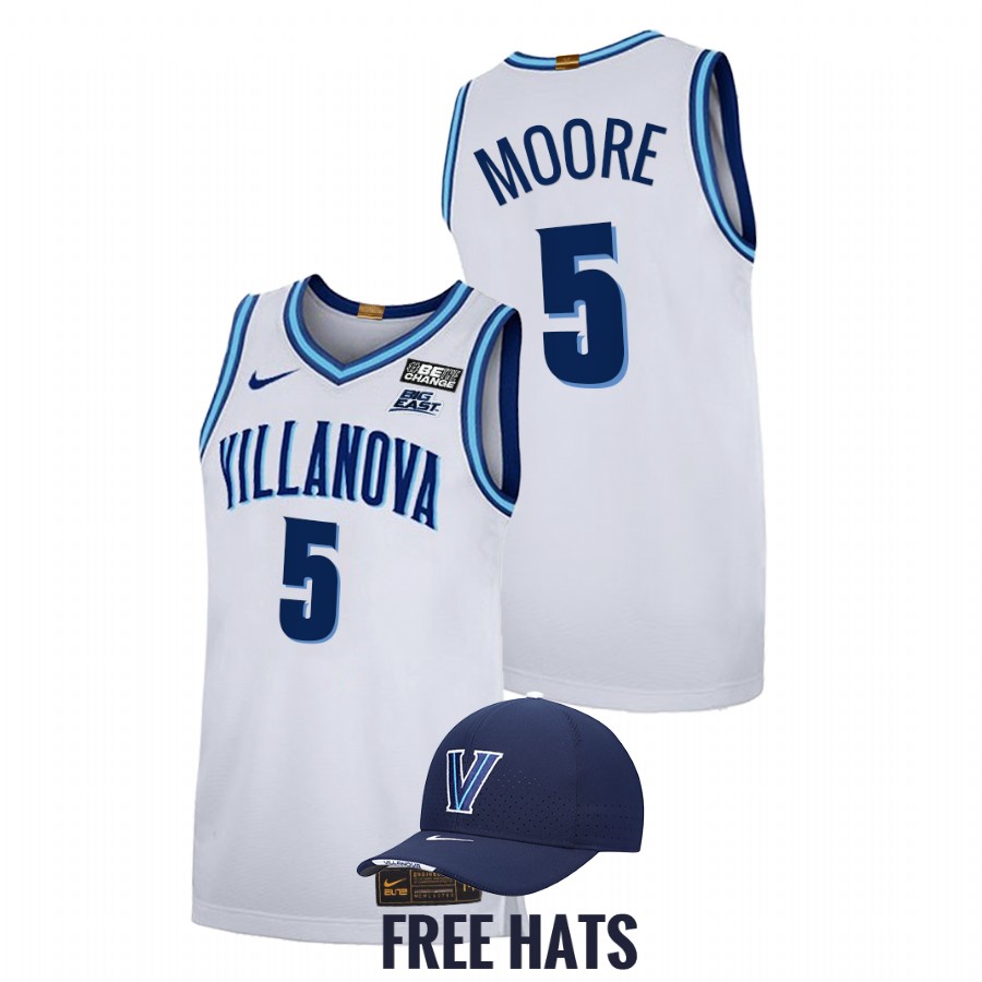 men villanova wildcats justin moore 2021 22 elite basketball home white jersey