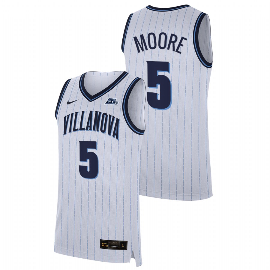 men villanova wildcats justin moore 2021 22 home college basketball white jersey