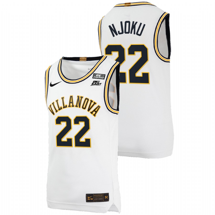 men villanova wildcats nnanna njoku college basketball throwback white jersey