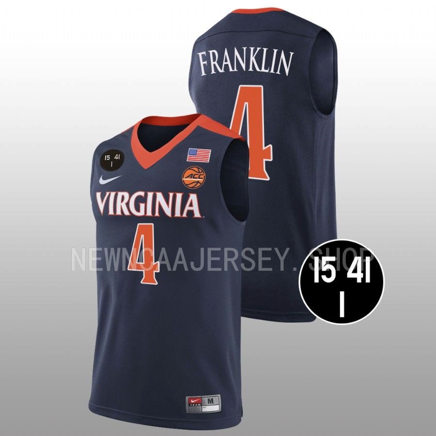 men virginia cavaliers armaan franklin retro basketball uva strong navy jersey