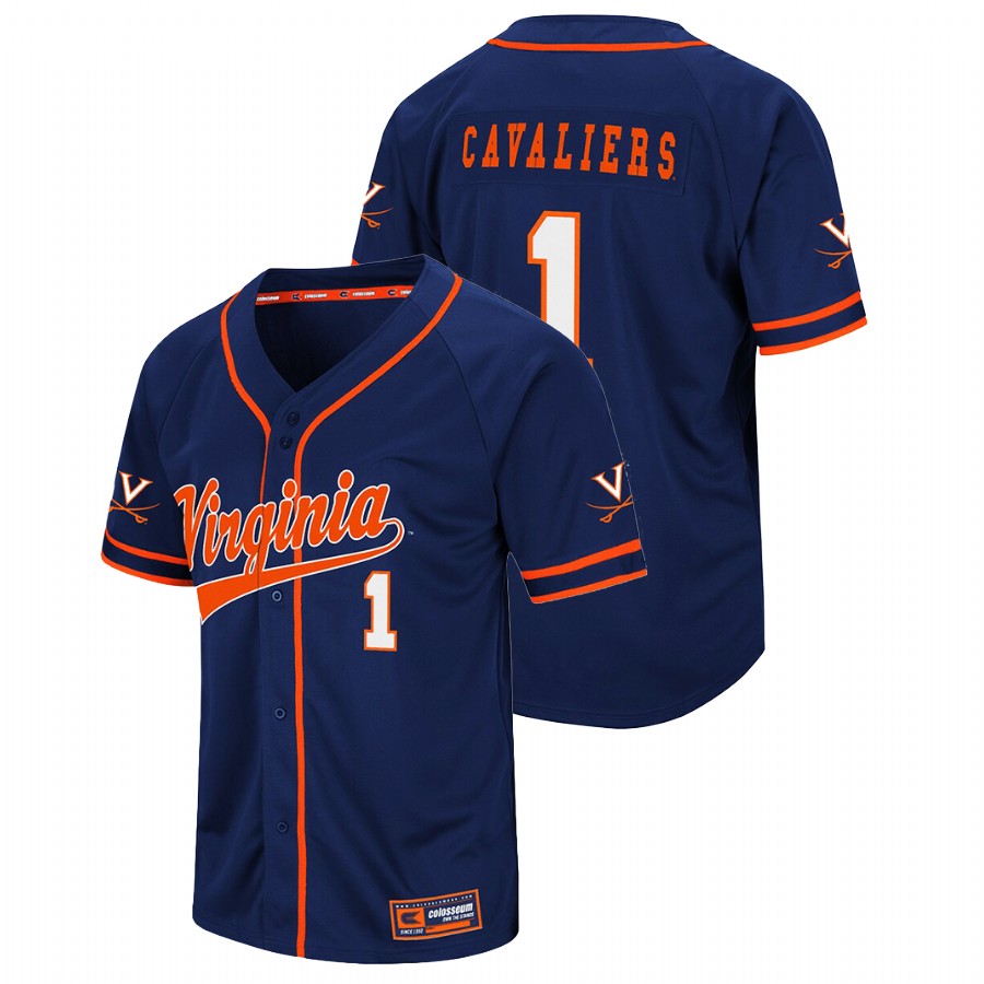 men virginia cavaliers colosseum custom turf n turf college baseball navy jersey