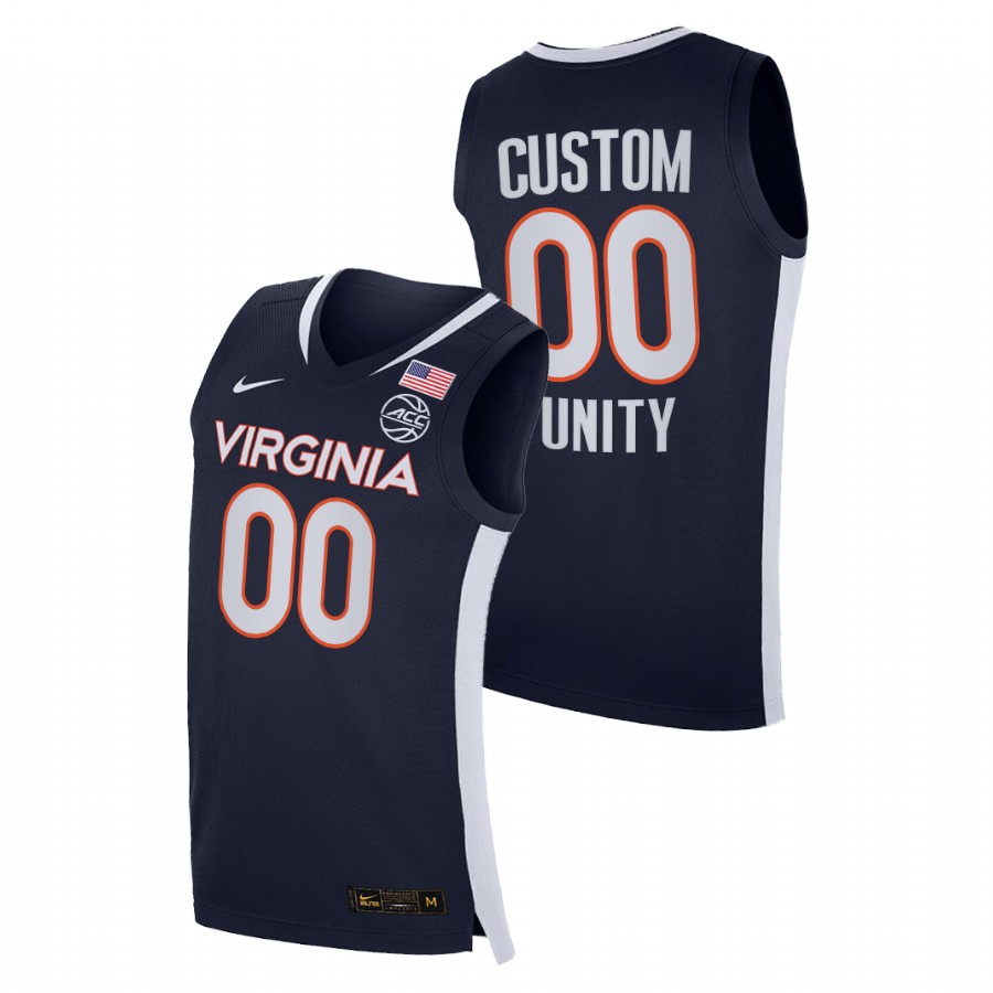 men virginia cavaliers custom 2021 road secondary logo unity navy jersey