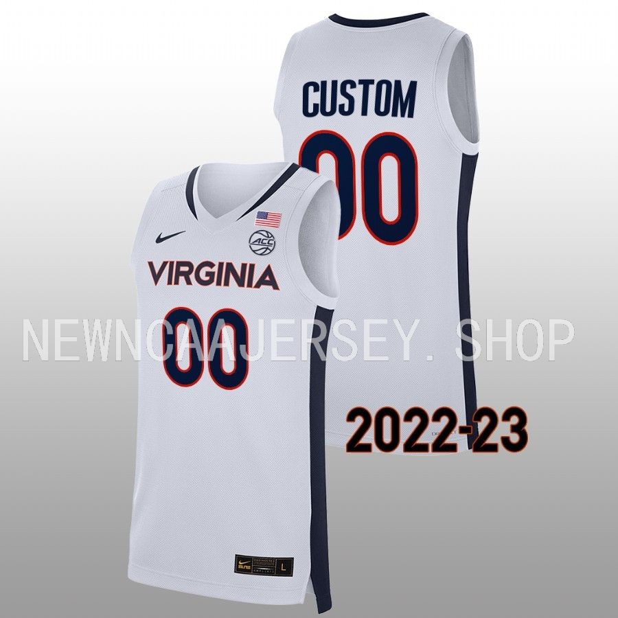 men virginia cavaliers custom 2022 23 replica college basketball white jersey