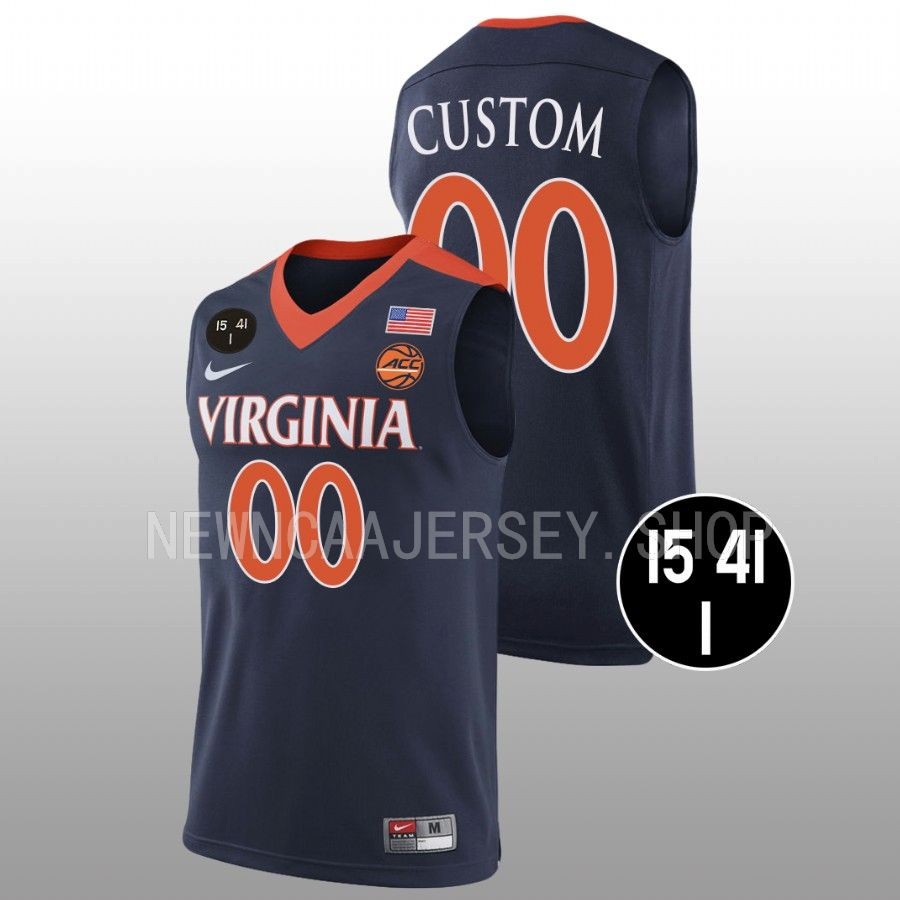 men virginia cavaliers custom retro basketball uva strong navy jersey
