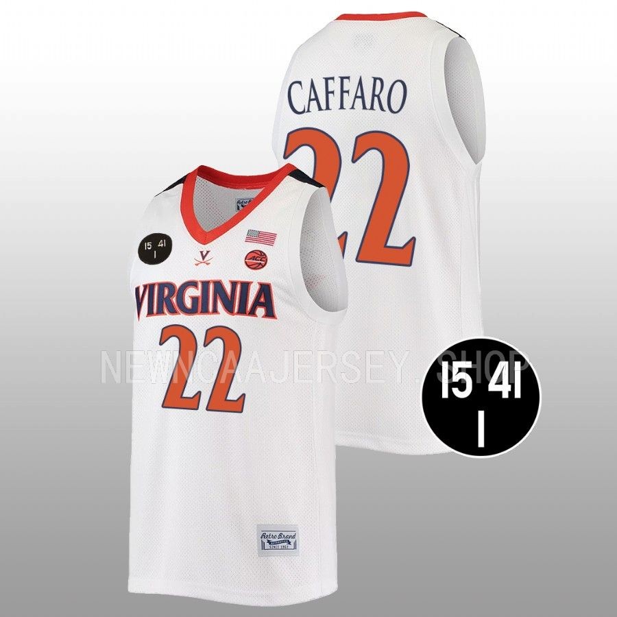 men virginia cavaliers francisco caffaro uva strong retro basketball white jersey