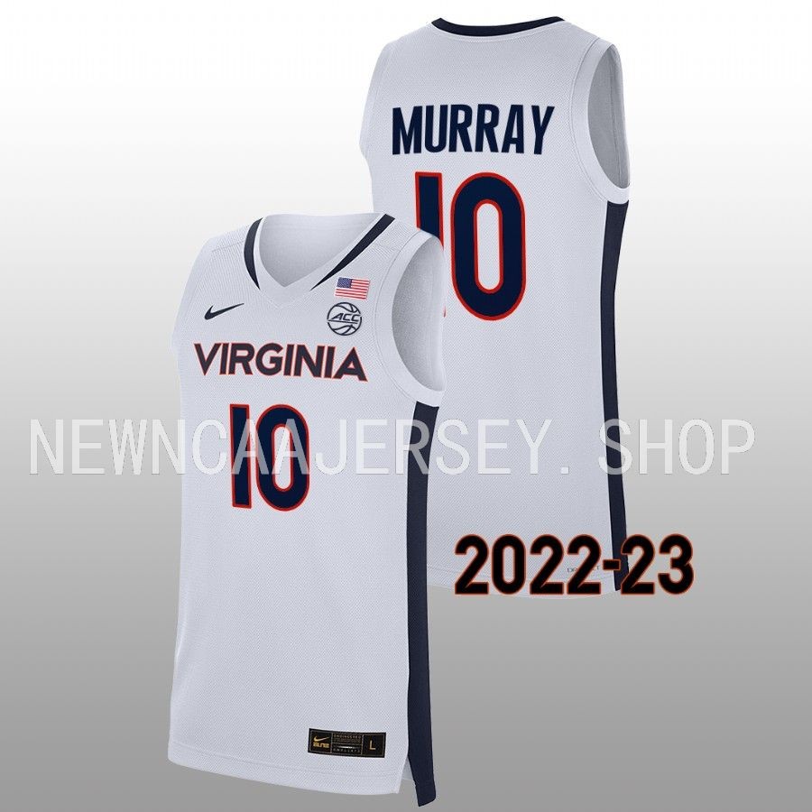 men virginia cavaliers taine murray 2022 23 replica college basketball white jersey