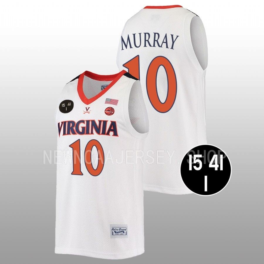 men virginia cavaliers taine murray uva strong retro basketball white jersey