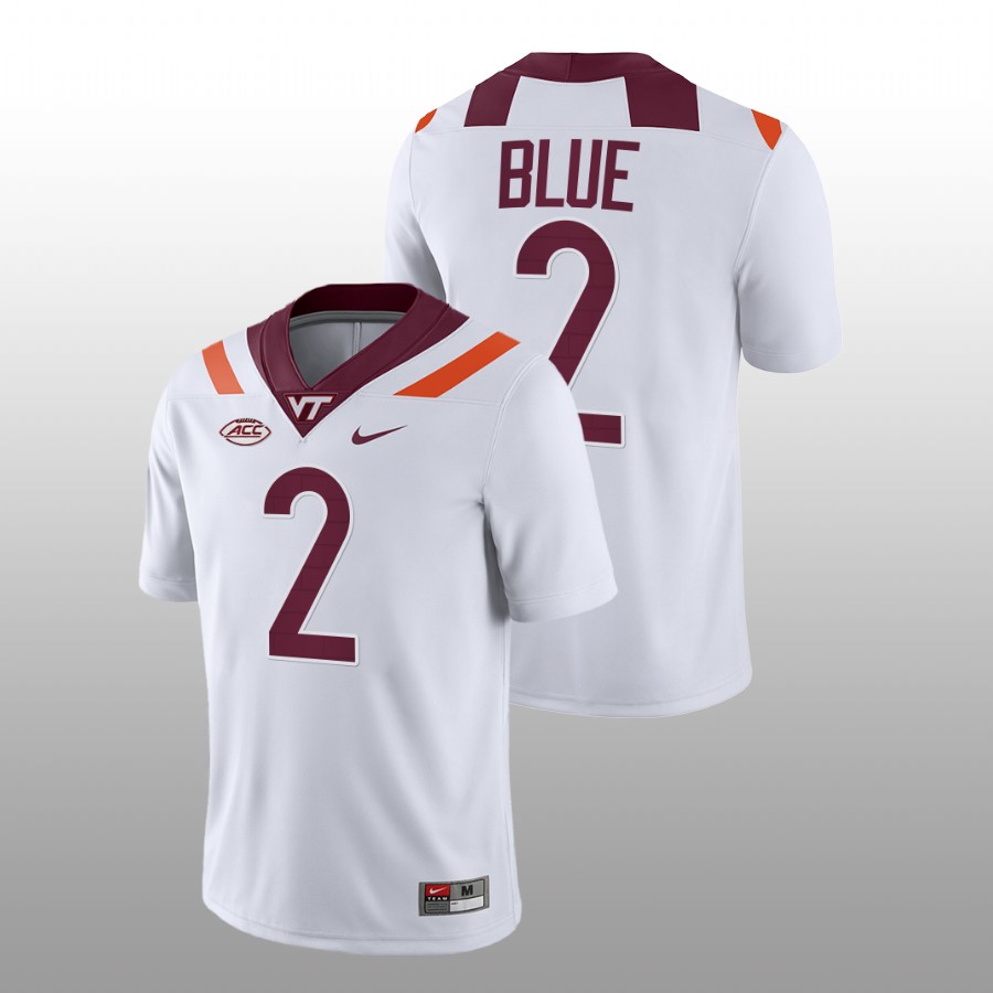 men virginia tech hokies jadan blue 2022 23 nil replica college football white jersey