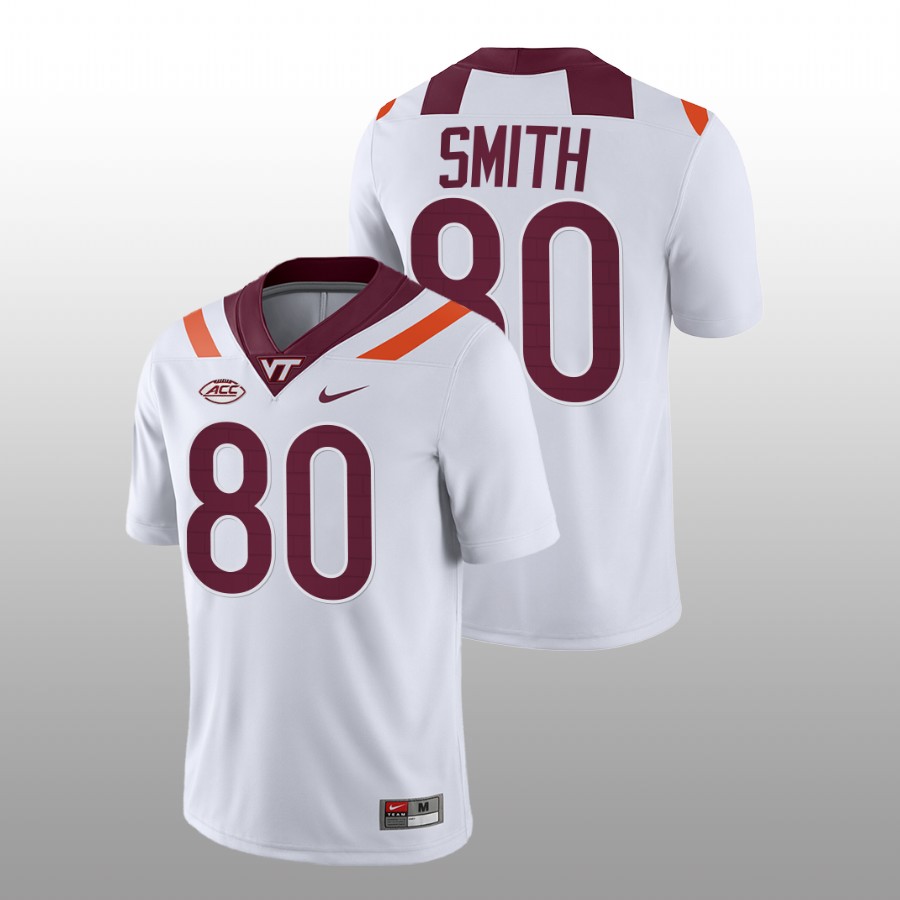 men virginia tech hokies kaleb smith 2022 23 nil replica college football white jersey