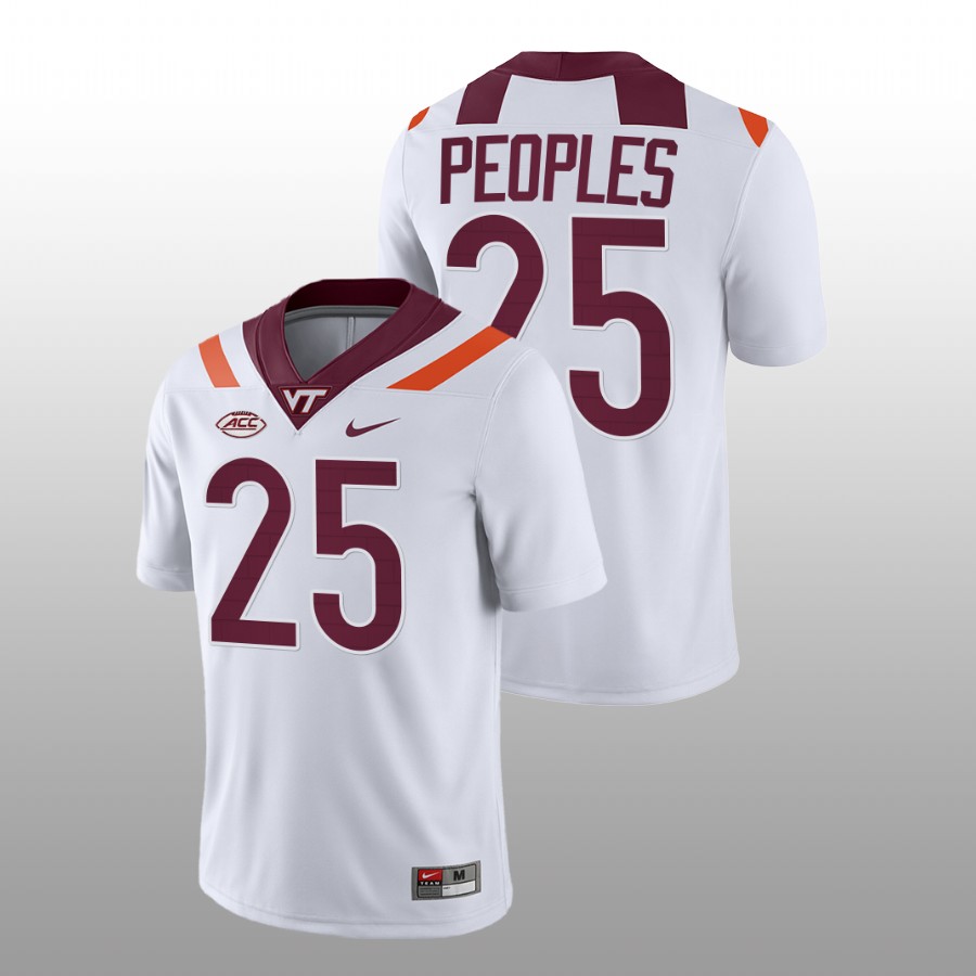 men virginia tech hokies nasir peoples 2022 23 nil replica college football white jersey