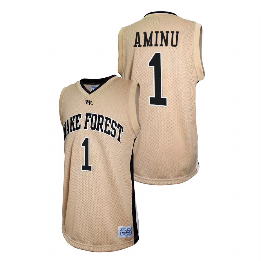 men wake forest demon deacons al farouq aminu retro basketball gold jersey