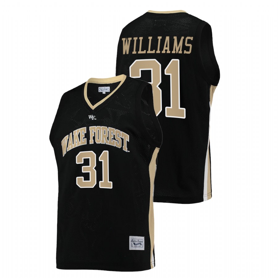 men wake forest demon deacons alondes williams retro college basketball black jersey