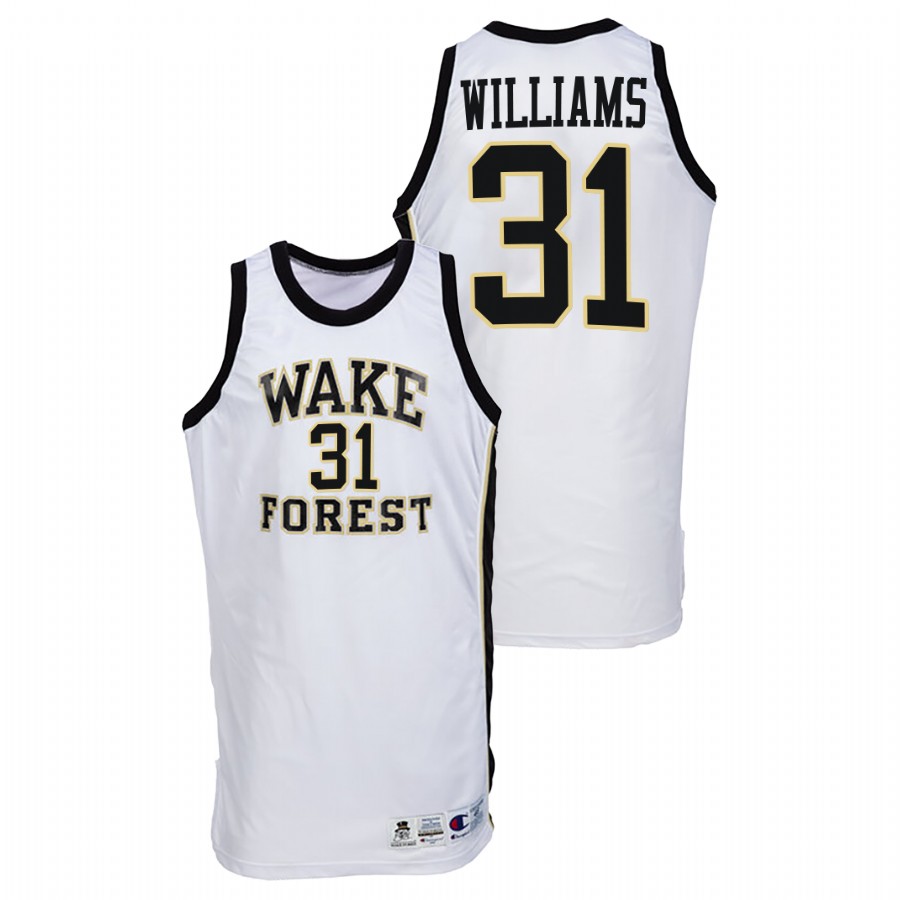 men wake forest demon deacons alondes williams throwback college basketball white jersey
