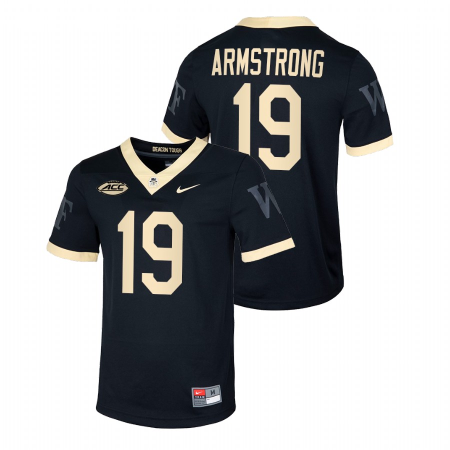 men wake forest demon deacons bill armstrong retired number college football black jersey