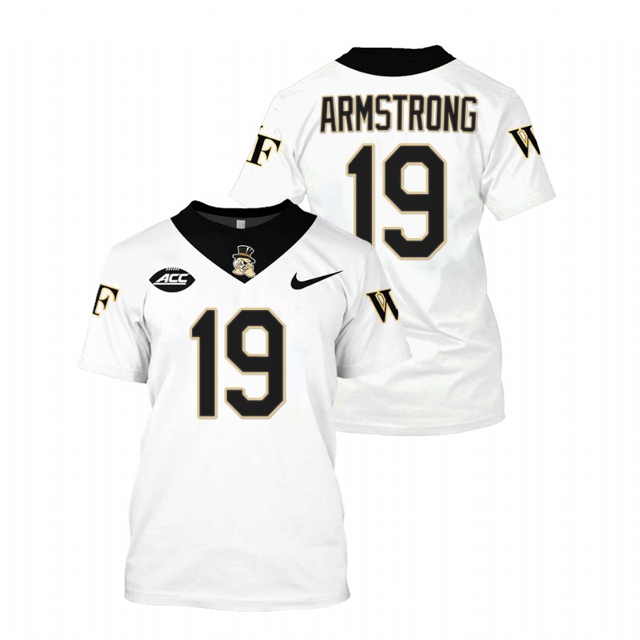 men wake forest demon deacons bill armstrong white college football retired number jersey shirt