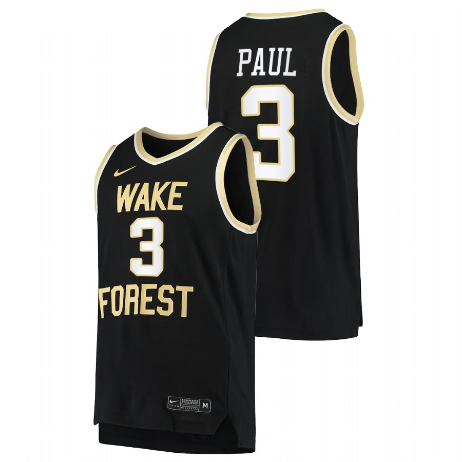men wake forest demon deacons chris paul college basketball black jersey