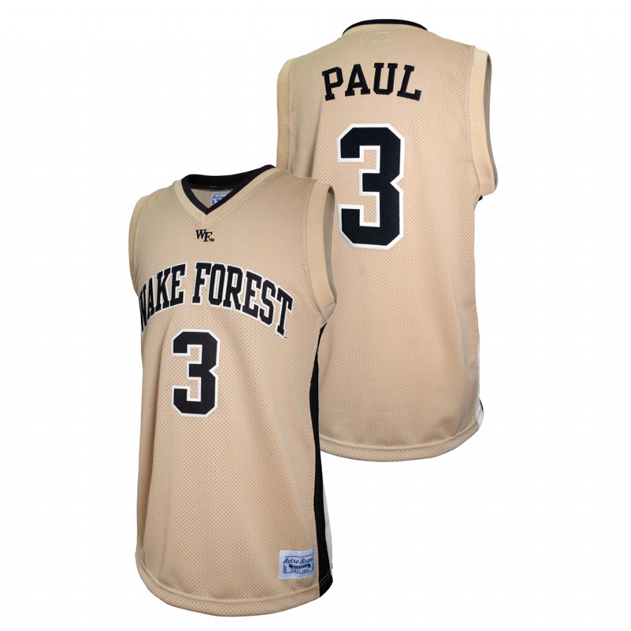 men wake forest demon deacons chris paul replica basketball gold jersey