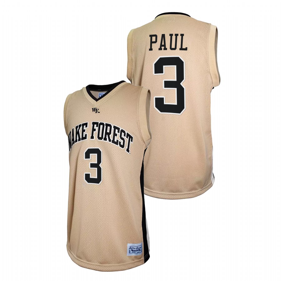 men wake forest demon deacons chris paul retro basketball gold jersey