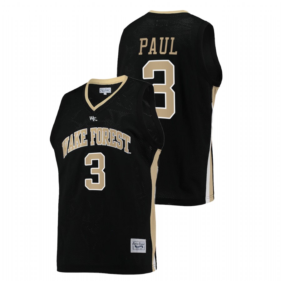 men wake forest demon deacons chris paul retro college basketball black jersey