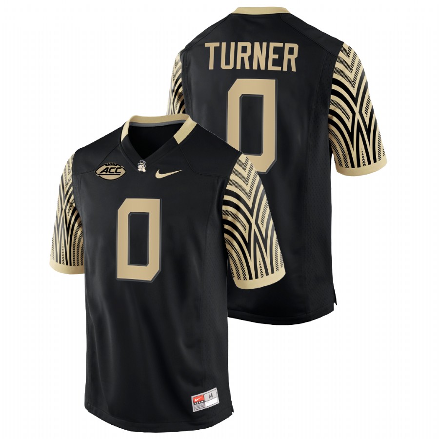 men wake forest demon deacons christian turner 2021 22 college football black jersey