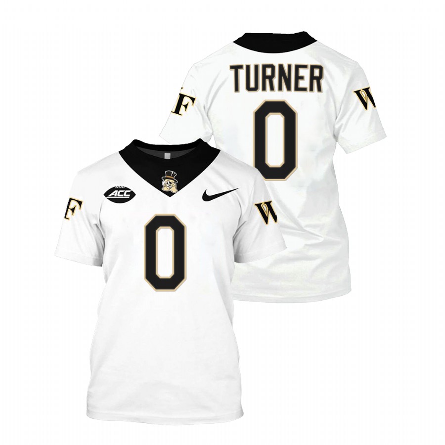 men wake forest demon deacons christian turner white college football replica jersey shirt