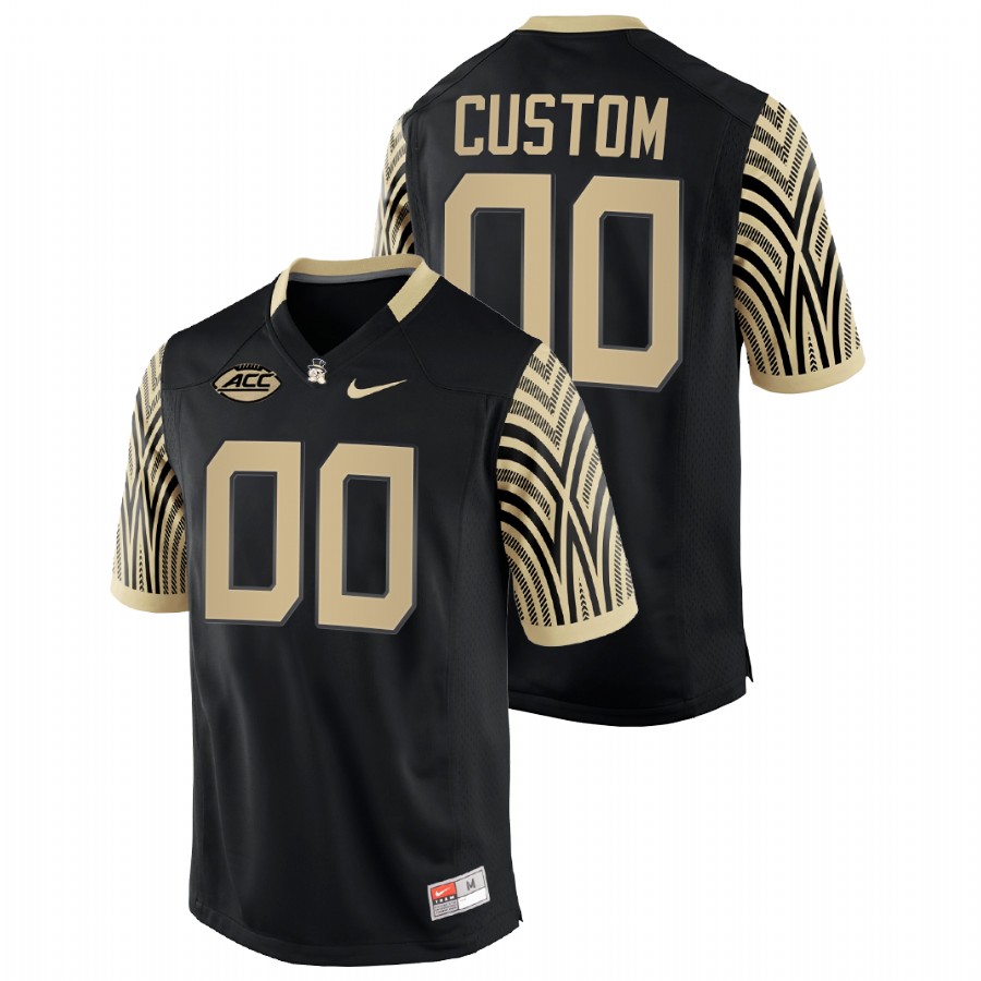 men wake forest demon deacons custom 2021 22 college football black jersey