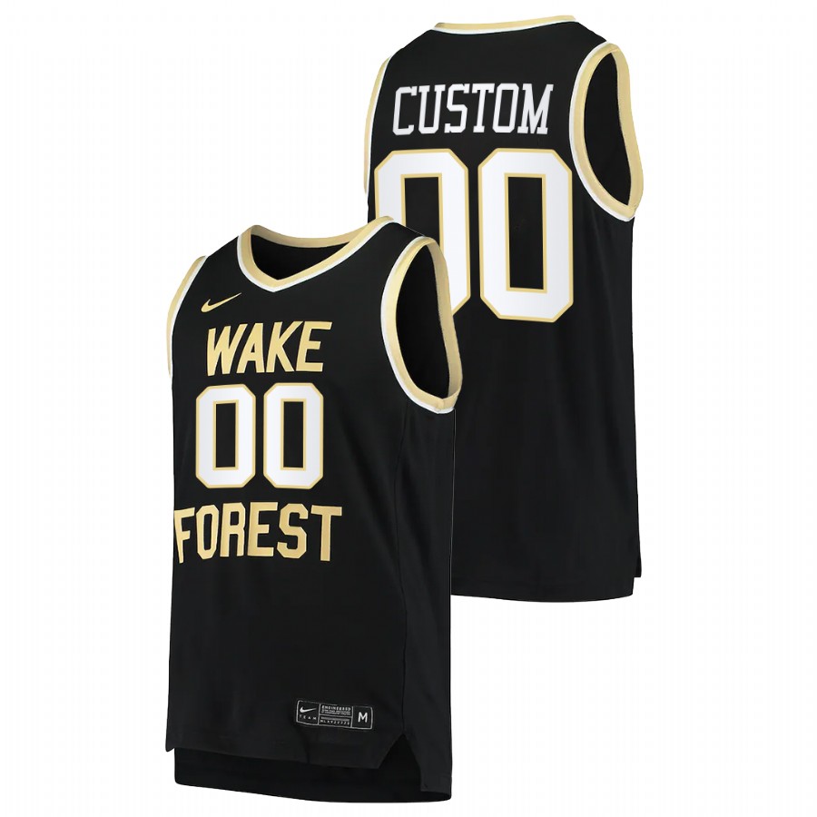 men wake forest demon deacons custom college basketball black jersey