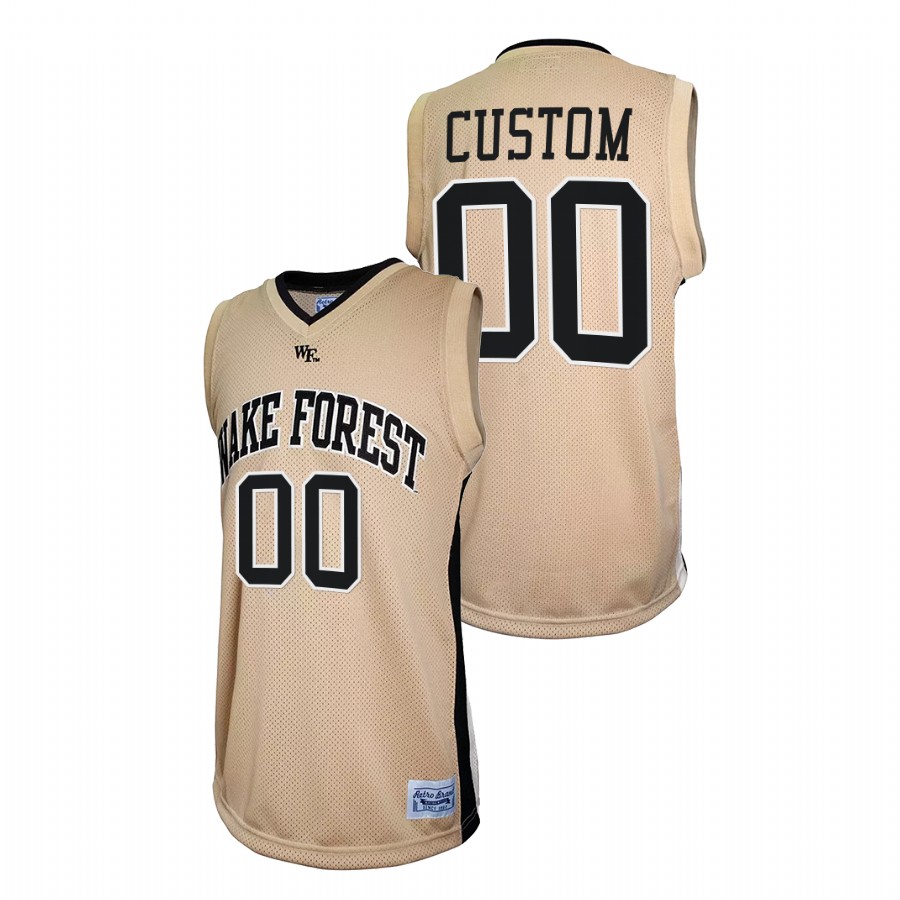 men wake forest demon deacons custom retro basketball gold jersey