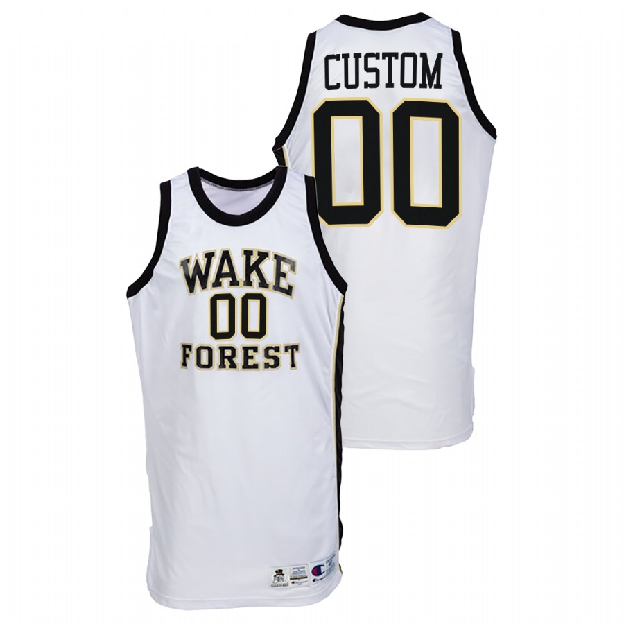 men wake forest demon deacons custom throwback college basketball white jersey