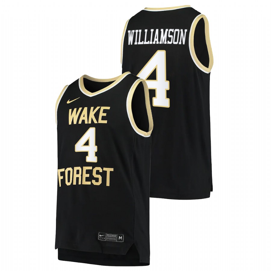 men wake forest demon deacons daivien williamson college basketball black jersey
