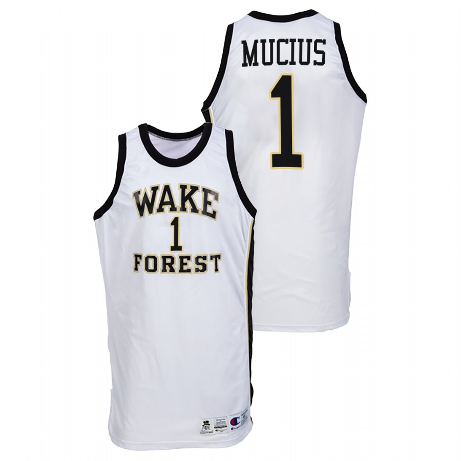 men wake forest demon deacons isaiah mucius throwback college basketball white jersey