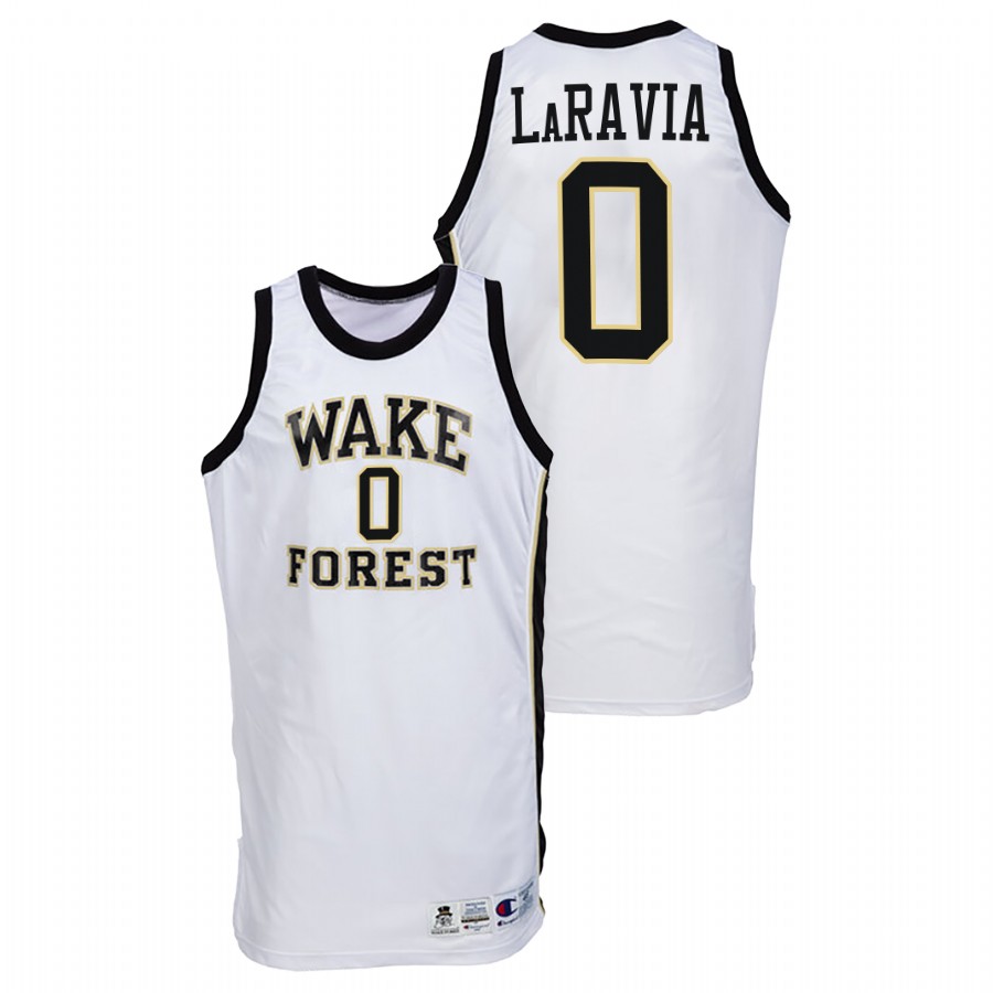men wake forest demon deacons jake laravia throwback college basketball white jersey