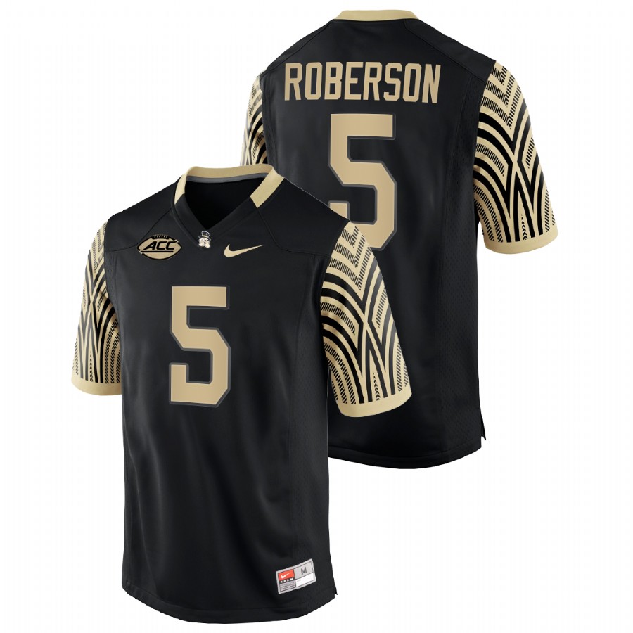 men wake forest demon deacons jaquarii roberson 2021 22 college football black jersey