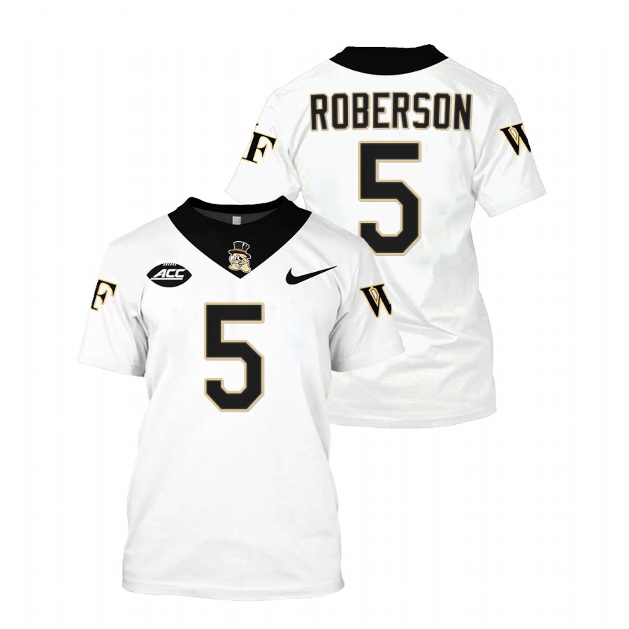 men wake forest demon deacons jaquarii roberson white college football replica jersey shirt