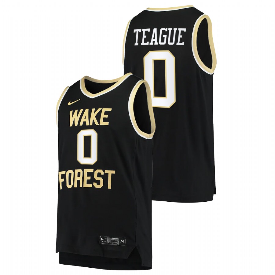 men wake forest demon deacons jeff teague college basketball black jersey