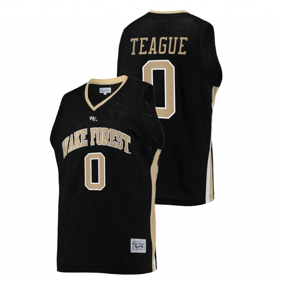 men wake forest demon deacons jeff teague retro college basketball black jersey