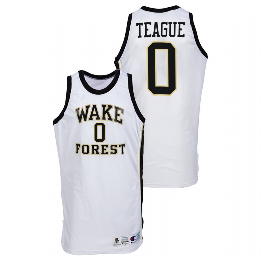 men wake forest demon deacons jeff teague throwback college basketball white jersey
