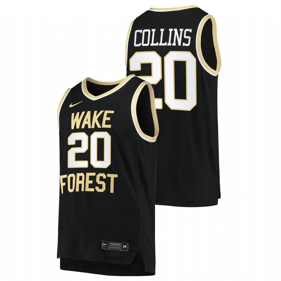 men wake forest demon deacons john collins college basketball black jersey