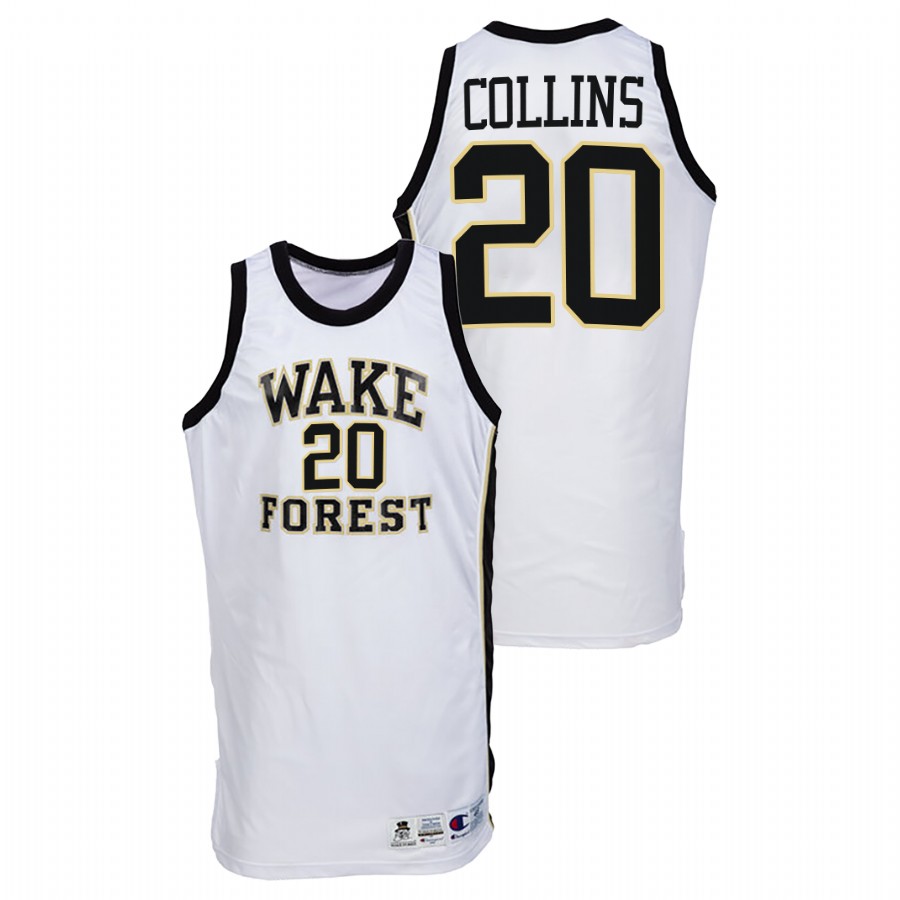 men wake forest demon deacons john collins throwback college basketball white jersey