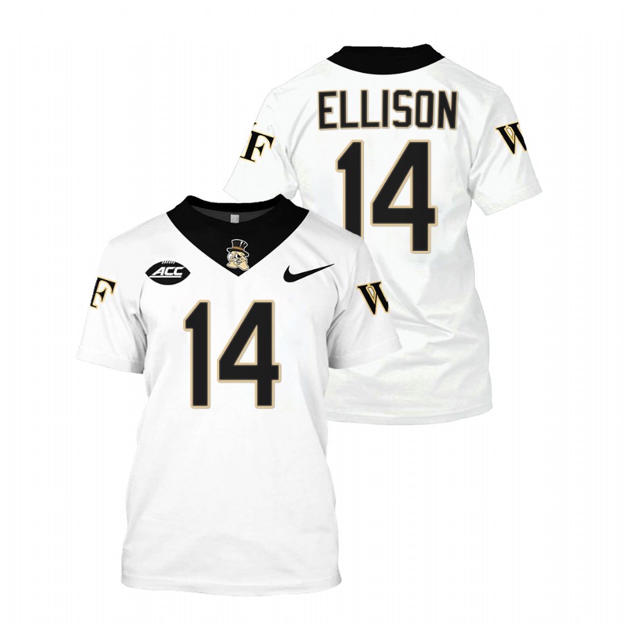 men wake forest demon deacons justice ellison white college football replica jersey shirt