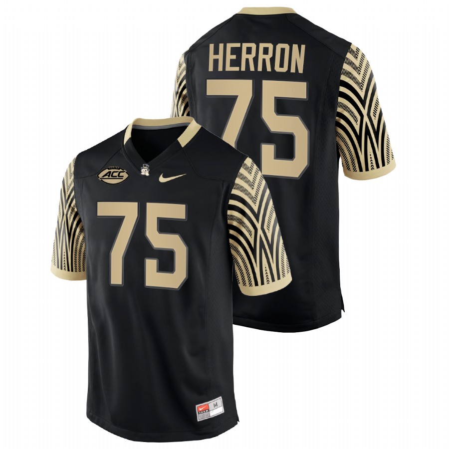 men wake forest demon deacons justin herron nfl alumni college football black jersey