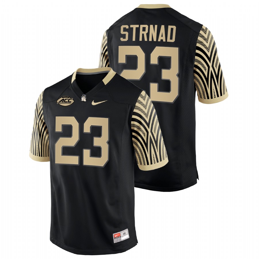men wake forest demon deacons justin strnad nfl alumni college football black jersey
